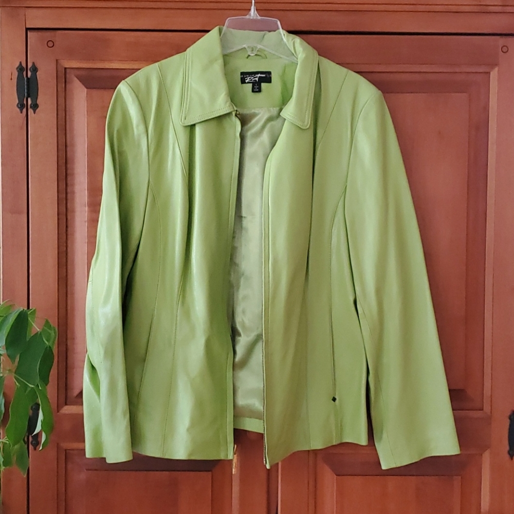 Green leather jacket